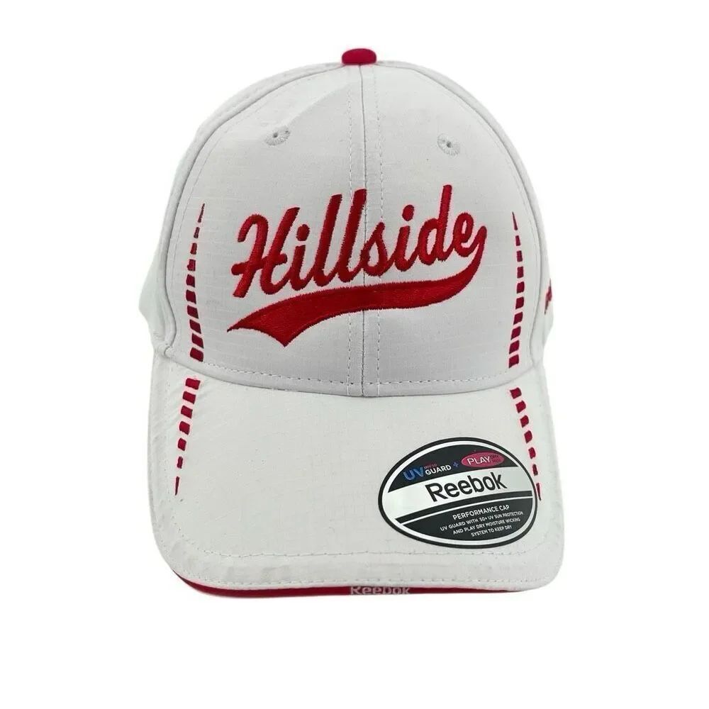 Reebok Hillside Performance Baseball Cap White Red UV Guard PlayDry Hat